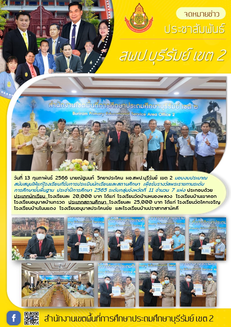 13.2.66 มอบงบประมาณสนับสนุน รร.รับประเมินพระราชทาน
