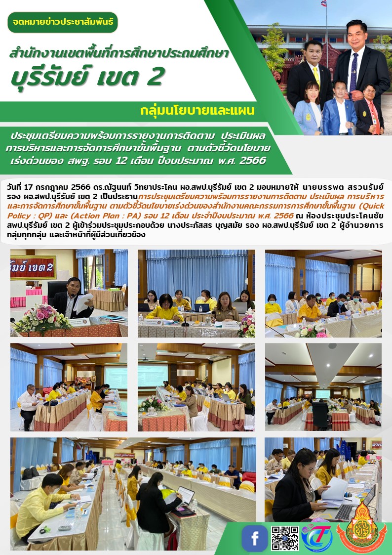 17.7.66 ประชุมผู้รับชอบตัวชี้วัด รอบ12เดือน แผน