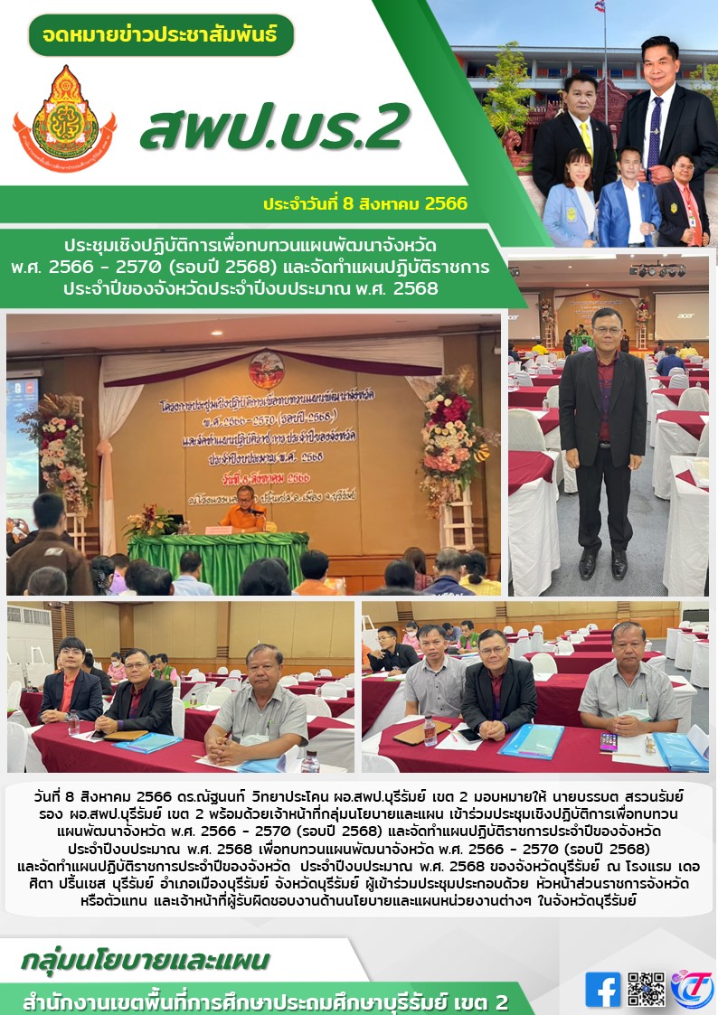 8.8.66 รองบรรพต ประชุมแผนปฏิบัติราชการประจำปีของจังหวัดประจำปีงบประมาณ พ.ศ. 2568