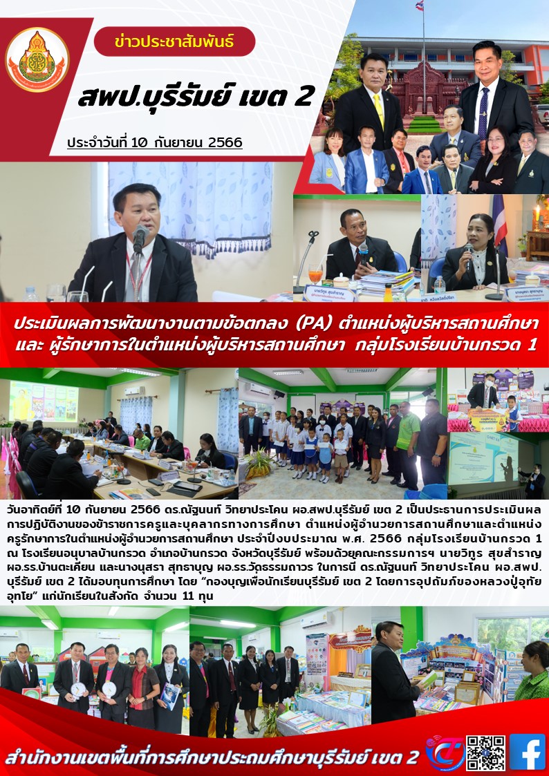 10.9.66 ประเมิน PA ผอ.รร. กลุ่ม รร. บ้านกรวด 1